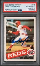 1985 Topps Tiffany #515 Dave Concepcion Auto PSA/DNA PSA Authentic Autograde 10