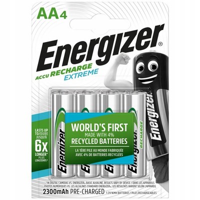 4 Energizer Recharge Extreme-Batterien Aa Hr6 1.2V 2300Mah Mignon Stilo