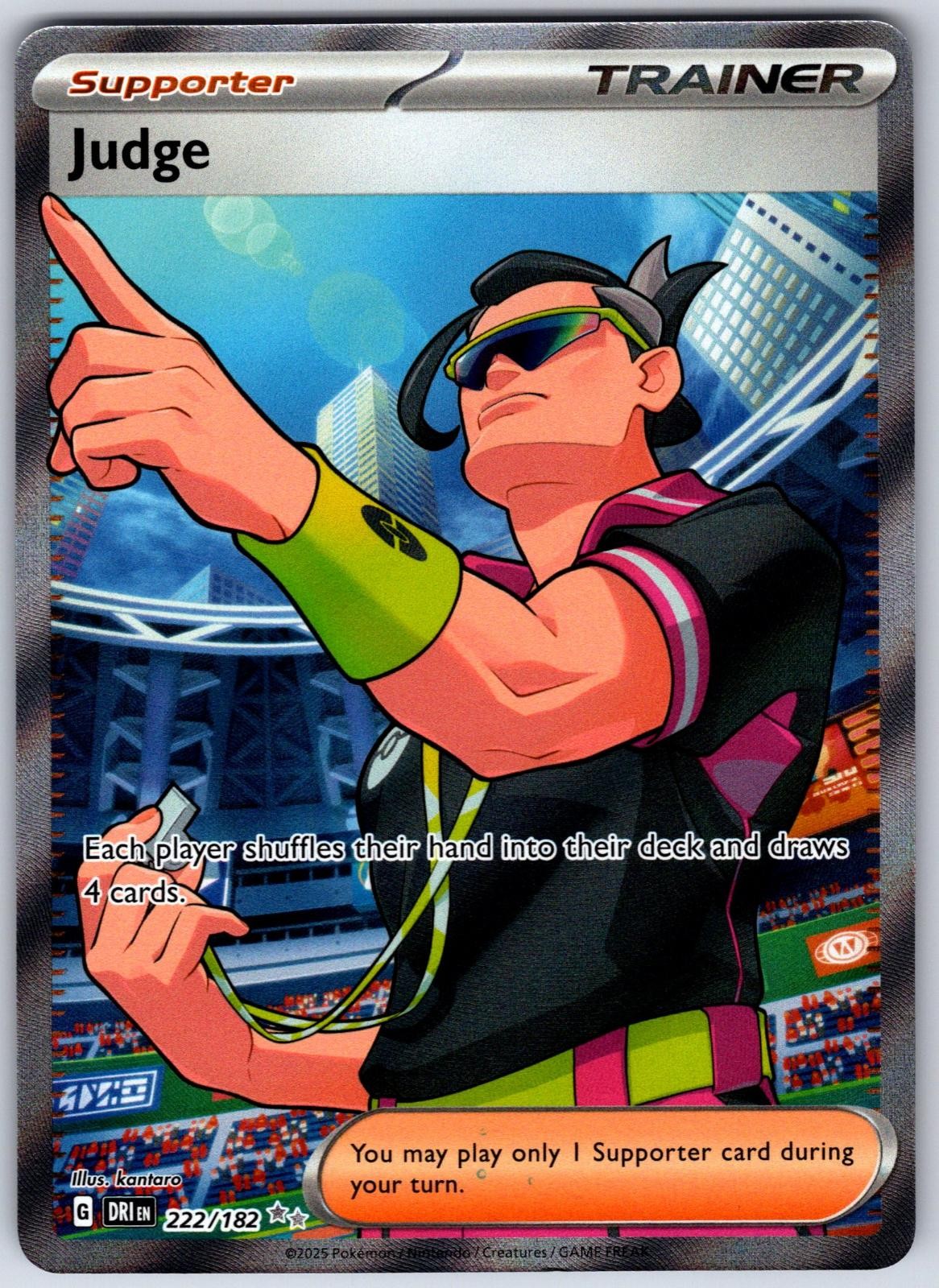 Pokemon Judge 222/182 Ultra Rare Destined Rivals Holo NM