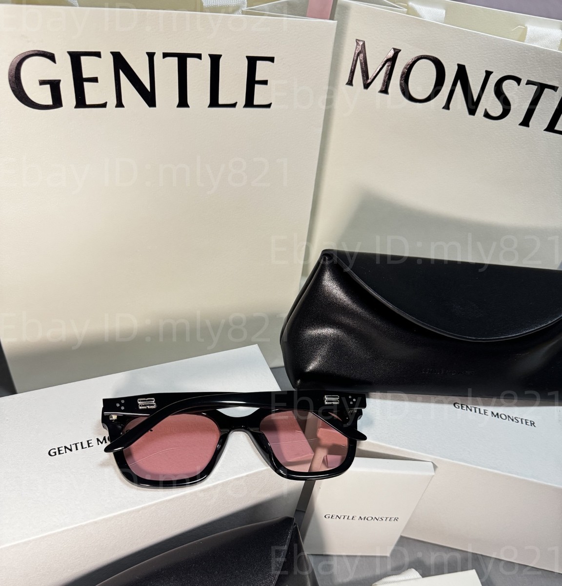 GentleMonster Nubo 01(V) Sunglasses Black Frame Pink Lenses | eBay