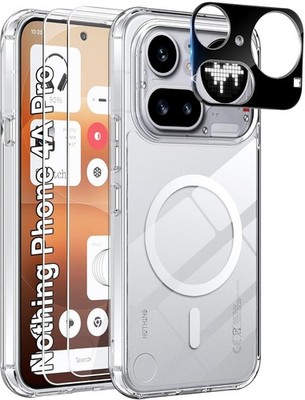 Klar Magnetisch Hülle + Displayglas für Nothing Phone 4a Pro /4a Kameraschutz 9H