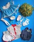 LOT  Vtg TLC Cabbage Patch Clothes-Misc Paci Dress Romper Shirts Socks  READ