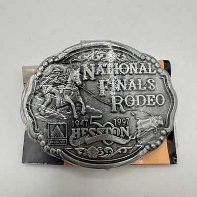 VTG New 1997 Hesston National Finals Rodeo NFR - Youth Size Belt Buckle w/Insert
