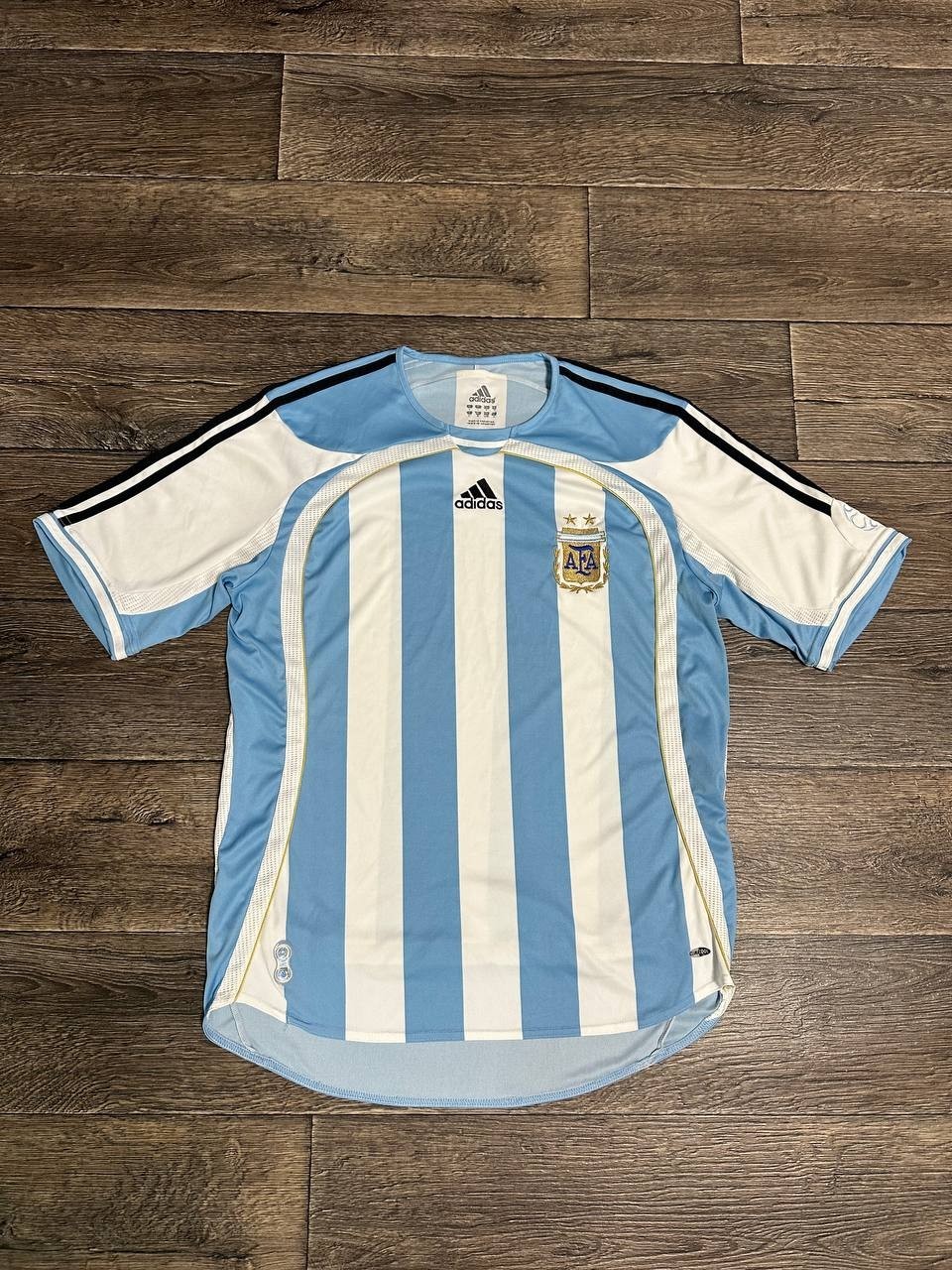 VINTAGE ADIDAS ARGENTINA 2007 HOME FOOTBALL SHIRT SOCCER JERSEY LARGE