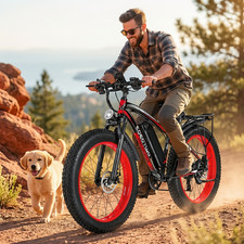 EOEOTWO 1500W Electric Bike for Adults 34MPH 26" Fat Tire E-Mountain Bike 60Mi