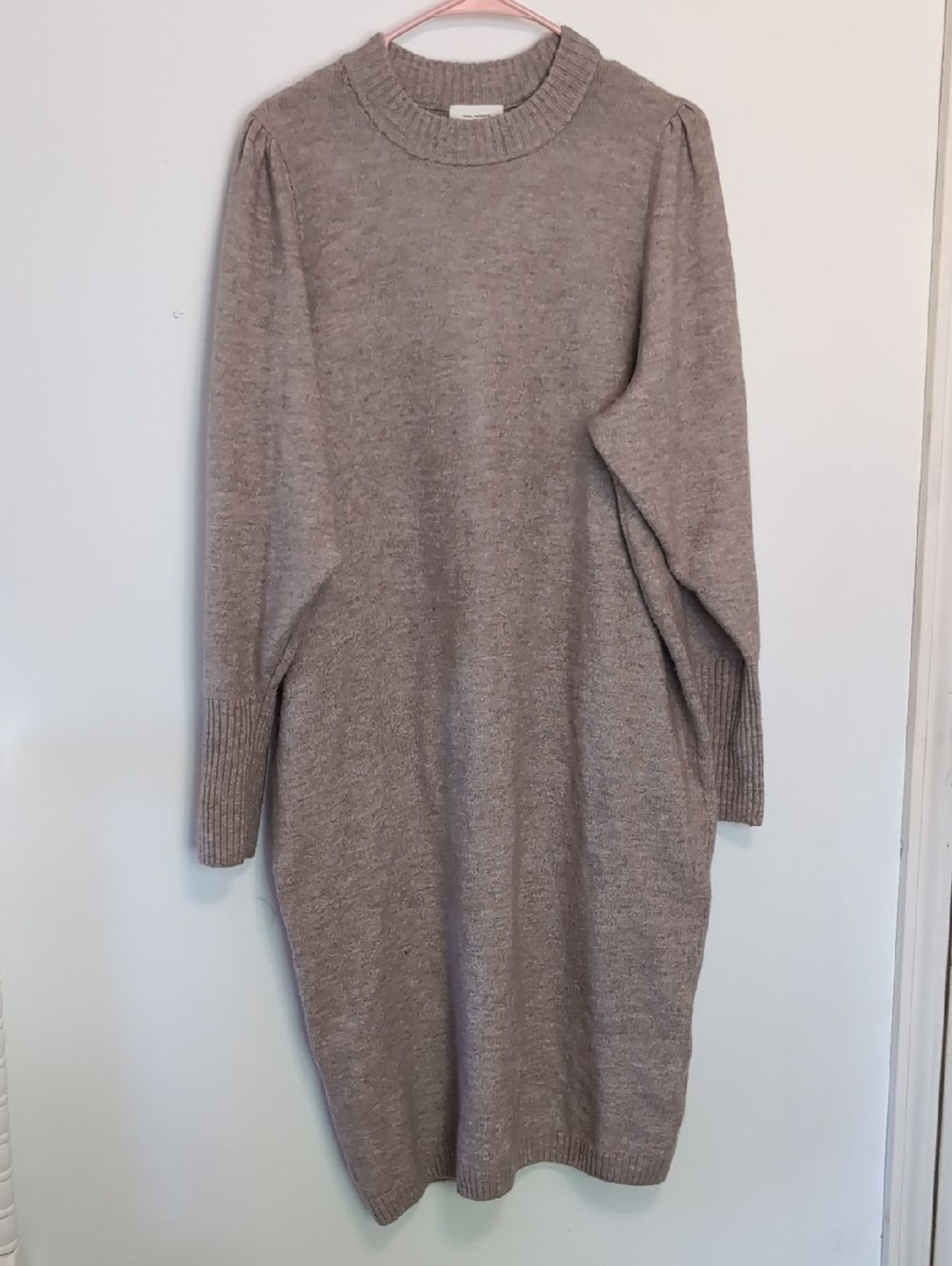 H&M Maternity Taupe Mock Neck Knit Long Sleeve Sweater Dress Midi Extra Large