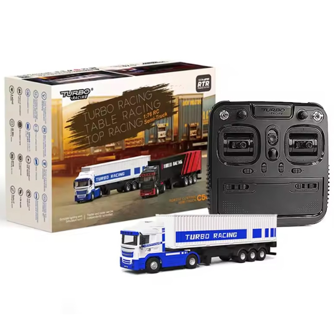 Turbo Racing 1:16 RTR セミトラック　c50 Turbo Racing C50-WHITE 1/76 RC Semi-Truck 4WD On-Road RTR w/Radio