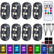 Upgraded 4LEDs 8PCS Wireless LED Strobe Lights with Remote Control, 8 8pcs