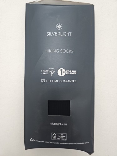 SilverLight Men's Hiking Black Socks Size Small 3.5-6