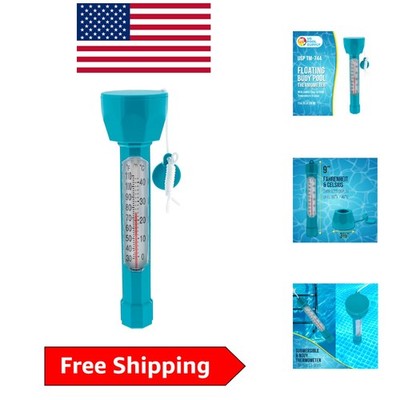 Jumbo Floating Pool Thermometer - Teal Blue, Waterproof & Easy-To-Read Display