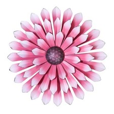 Metal Flowers Wall Decor Indoor Outdoor Metal Wall Art for Farmhouse Pink-White