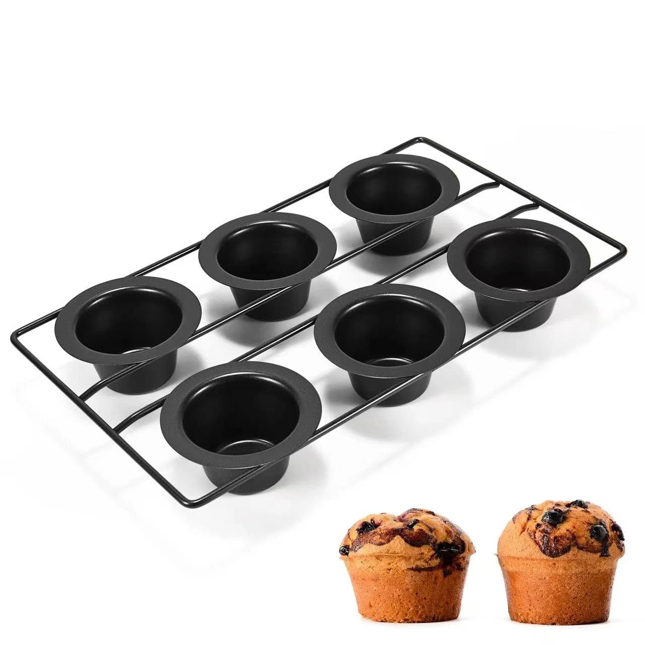 6 Cup Nonstick Popover Pans Large Deep Cupcake Baking Muffin Tin Tray
Opens in a new window or tab