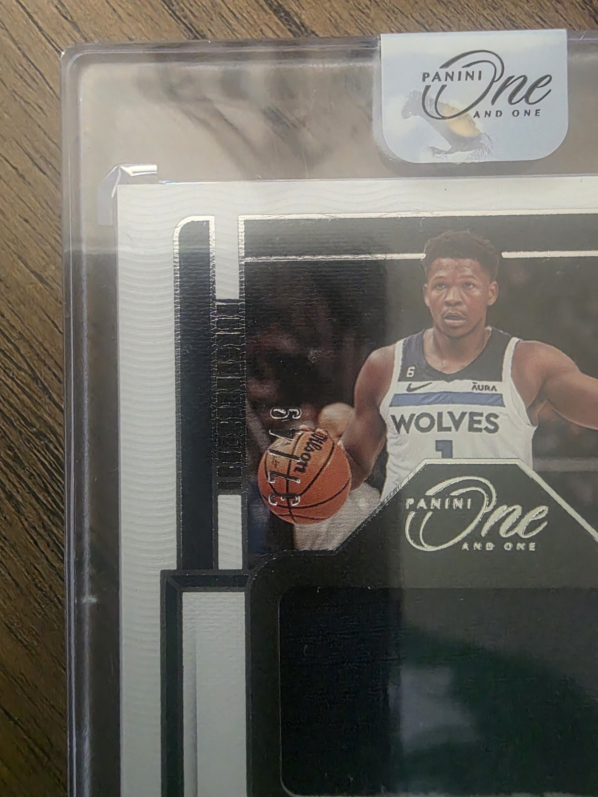 ANTHONY EDWARDS 2022/23 PANINI ONE AND ONE AUTO PATCH 37/49 TIMBERWOLVES STAR view 2