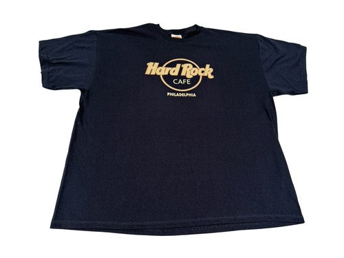Vintage 90s Hard Rock Cafe Philadelphia Navy Blue T-Shirt Men's XXL NWT
