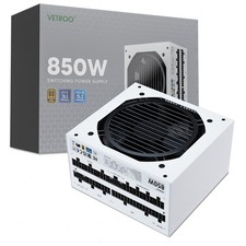 Vetroo 850W Full Modulal Power Supply PCIe 5.1  ATX 3.1, 80 Plus Gold - White