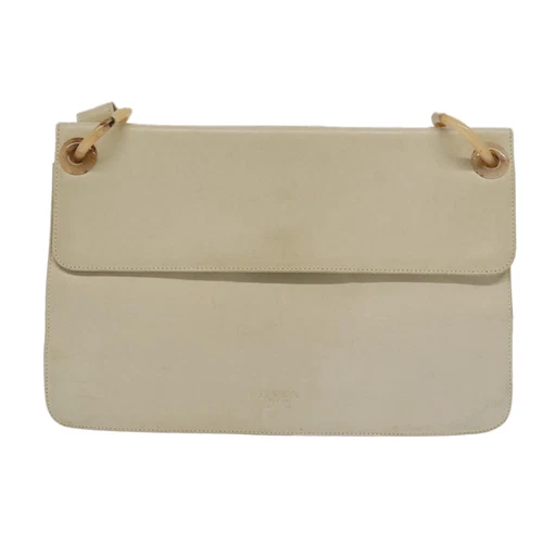 Prada Beige Leather Shoulder Bag Authentic