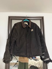 Carhartt Men's Work Jacket Black Brown vintage Classic distressed s80-90 retro