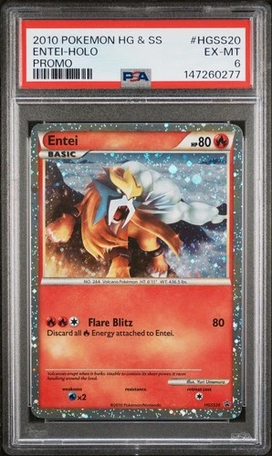 PSA 6 EX-MT 2010 POKEMON HEARTGOLD & SOULSILVER PROMO #HGSS20 ENTEI-HOLO