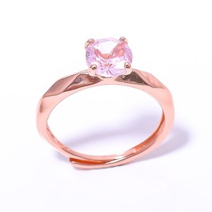 Authentic Rose Quartz Gemstone Rose Gold Plated Ring Adjst RC7384-13_3