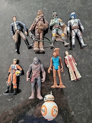Lot of 9 Diffrent Star Wars Hasbro 3''-to 5'' Figures 1978-2010