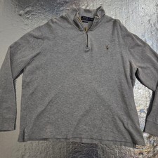 Polo Ralph Lauren Men's Heather Grey Quarter Zip Sweater Size XL Long-sleeved
