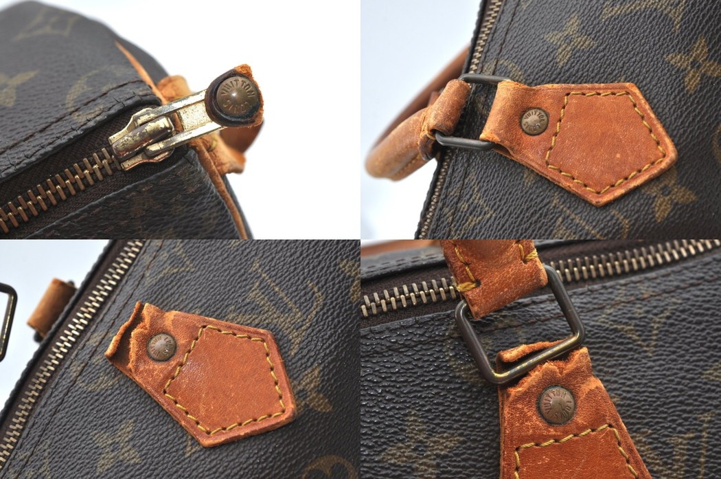 Authentic Louis Vuitton Monogram Speedy 25 Boston Hand Bag M41528 LV Junk 2232N