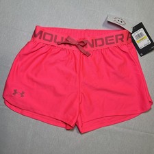 NWT Under Armour Girls Play Up Solid Shorts Pink Size Medium