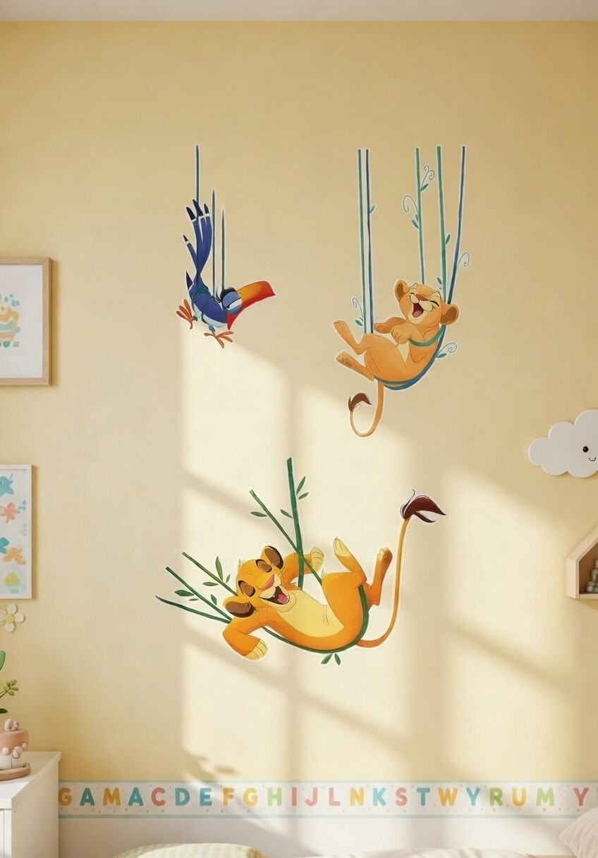 Disney Lion King Wall Stickers 50x70cm Nala & Simba Toddler Nursery Decals Set