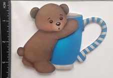 3D Baby Bear Holiding Blue Cup Teacup CUSTOMER APPRECIATION Embellishment 355