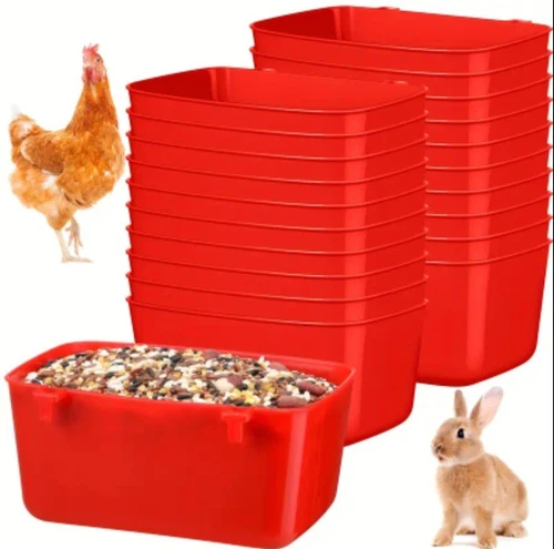 4 Tasa para comida o bebida de animales en jaula cómo pollos, conejos, aves