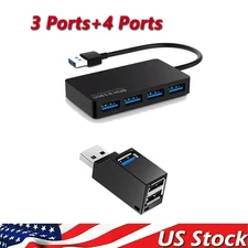 USB 3.0 4 Port Hub Splitter For PC Mac MacBook Notebook Laptop Desktop Portable