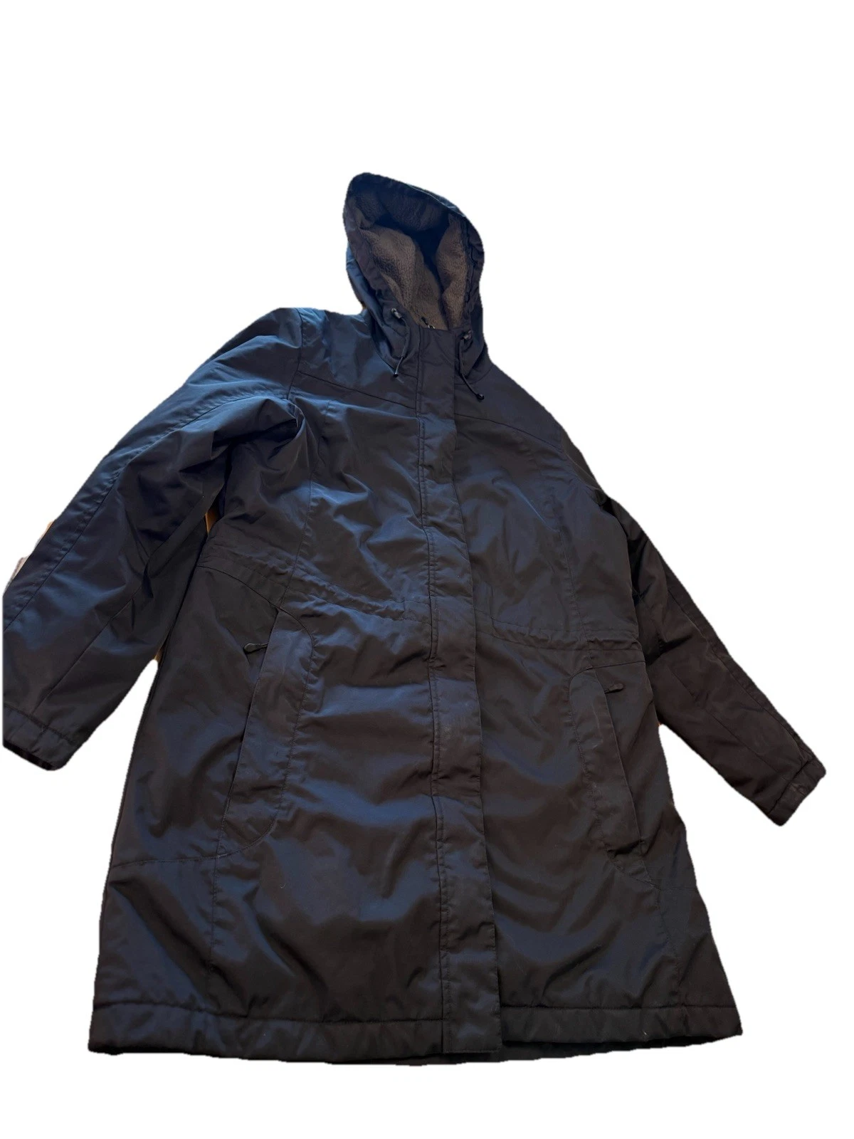 LL Bean Jacket Women’s Black sz L Outdoor Hooded Full Zip Coat 100% Polyester