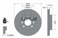 2x TEXTAR Disque de frein pour CHEVROLET SPARK (M300) pour SAAB 9-5 Break (YS3E)