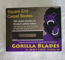 Better Tools Gorilla Blades Square End Carpet Blades 100 Pack In 10 Pack Tubes