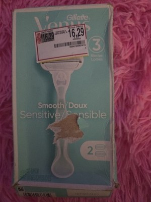Gillette Venus Smooth Doux 3 Blade Razor for Women, Handle + 2 Cartridges 