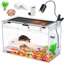 Turtle Tank Kit with Heating Lamp and Filter 16 x 10 x 8 Inch