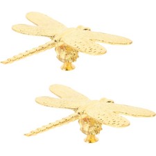 2 Pcs Dragonfly Cabinet Knobs Decorative Zinc Alloy Furniture Pulls