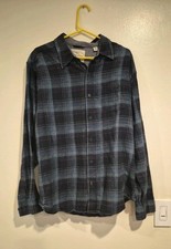 Weatherproof Vintage Shirt Mens XL Blue Plaid Flannel Button Down Long Sleeve