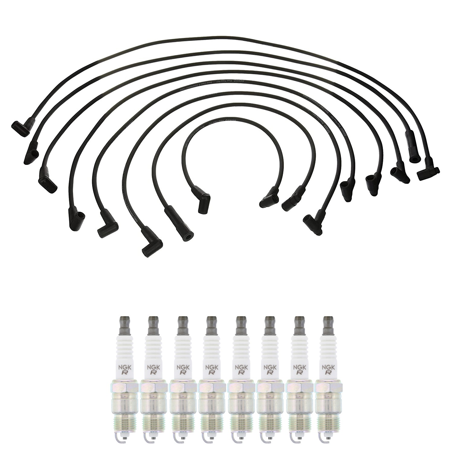 Denso Ignition Wires and NGK Spark Plugs Kit for Checker Marathon 1981-1982 V8