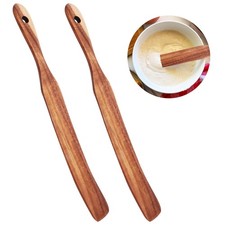 2Pcs Wooden Sourdough Spurtle, 11 Inch, Spatula, Hanging Hole, Fermentation.