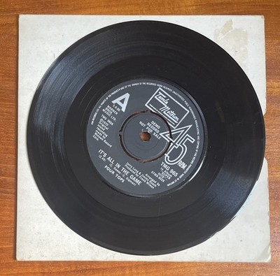Four Tops It's All In The Game 7'' Vinyl Promo Push Out Centre Tamla Motown Demo