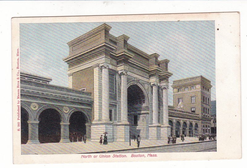 Boston, Mass. antique postcard / udb / north of Union Station