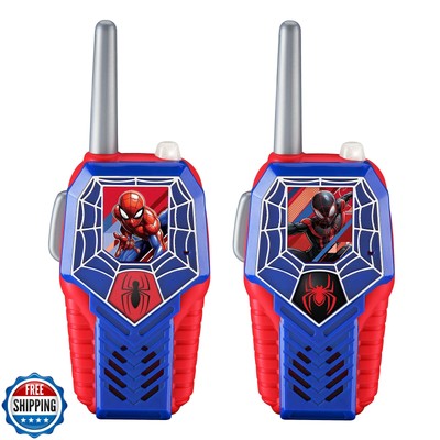 eKids Spiderman Toy Walkie Talkies for Kids, Light-Up Indoor and Outdoor Toys