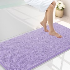 Smiry Luxury Chenille Bathroom Rugs 47x24, Extra Soft and 47'' X 24'', Purple