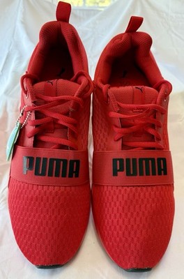 PUMA #366970-15 WIRED MENS All Red & Black Men s Athletic Shoe Size: 12 / Mint!