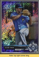 2017 Bowman Chrome Prospects Purple Shimmer Refractor Jacob Faria READ 0w8