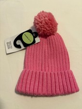 M S PINK BOBBLE WOOLLY HAT 12-18 MONTHS