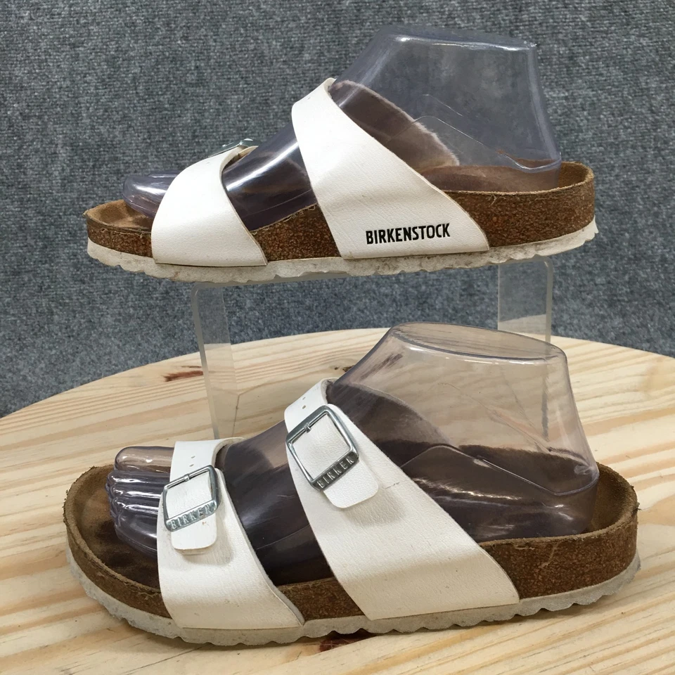 Sandalias Birkenstock para mujer 38 Sydney Birko-Flor sin cordones con hebilla deslizable blancas Foto 2 de 4