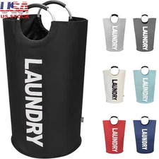 Collapsible Laundry Basket Large Hamper Waterproof Freestanding Bin W/ Handle US