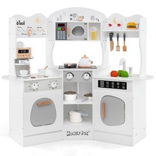 Corner Kitchen Playset w/ Coffee Machine Oven Microwave Washing Machine
